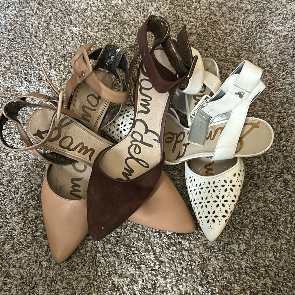 Sam Edelman Women's Tan and Cream Heels